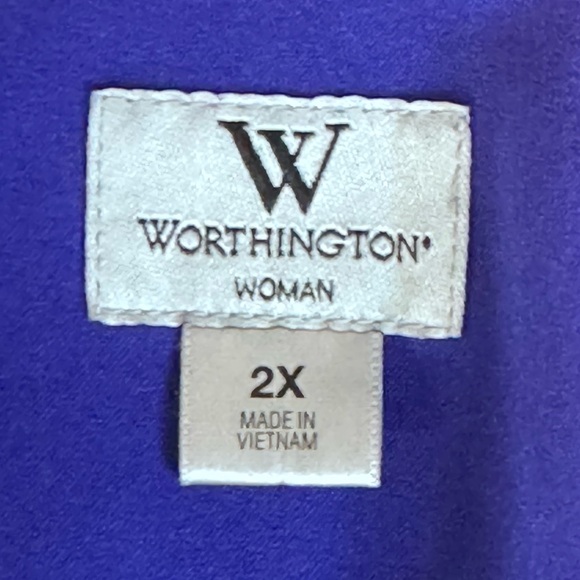 Worthington Royal Blue Blazer Women's 2X Plus Size One-Button Career Jacket - Picture 9 of 10